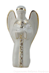Сувенир "Ангел" средний (бел., зол.орнамент, отводка золотом)