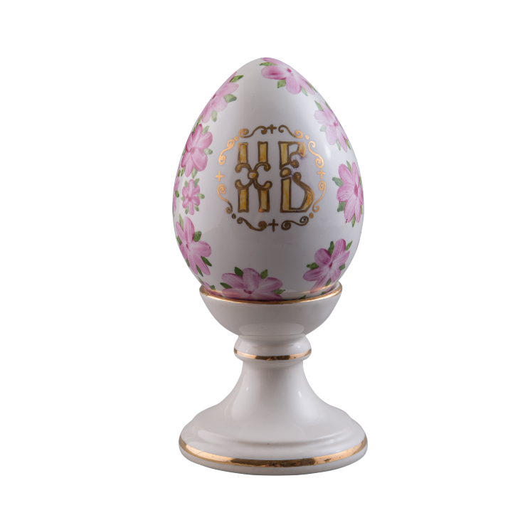 Яйцо пасхальное большое (бел., роспись краской, роспись и отводка золотом)