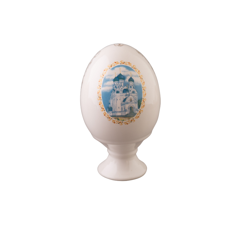 Яйцо пасхальное  большое "Новое" монолитное (бел., вид цветной, надпись)