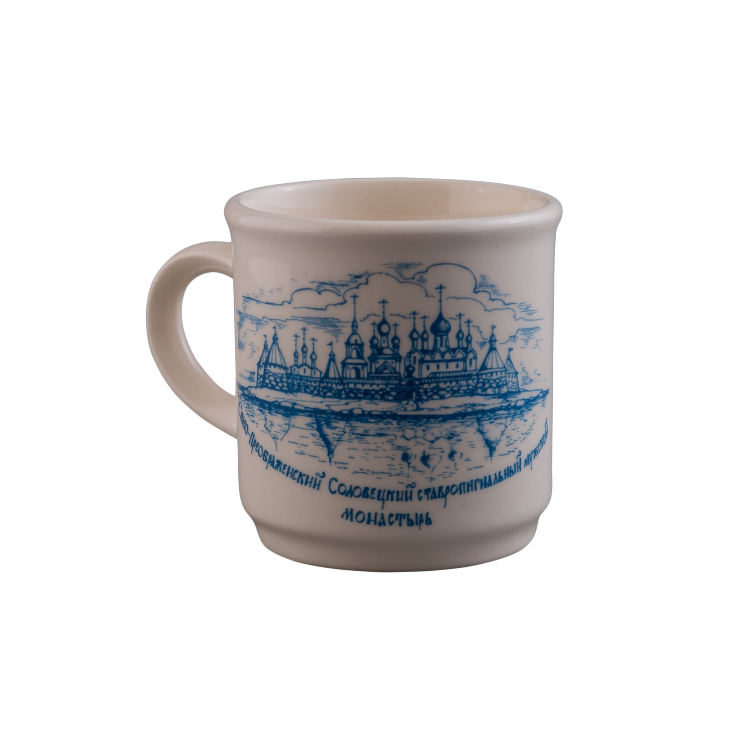 Чашка кофейная (бел., вид синий, Соловецкий монастырь)