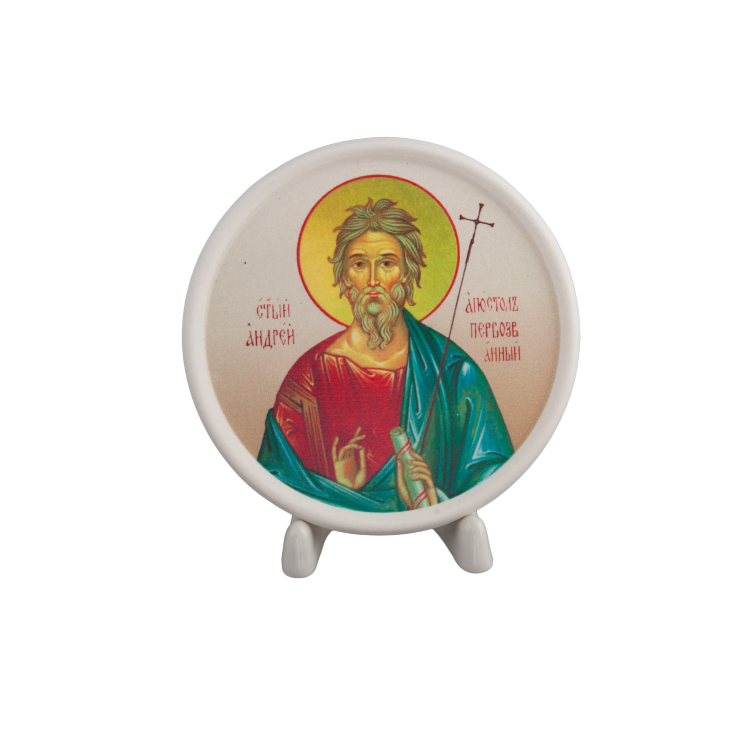 Медальон 10 см (бисквит, икона, Св. Апостол Андрей Первозванный)