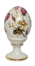 Сувенир "Яйцо пасхальное" среднее монолит (бел., Пурпурная роза, отводка золотом)