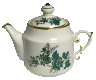 Чайник "Заварочный" (бел., зелёный василек, отводка золотом)