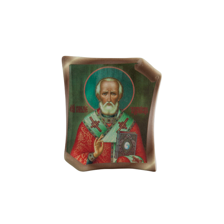 Икона на фарфоровом свитке (Св. Николай Чудотворец)