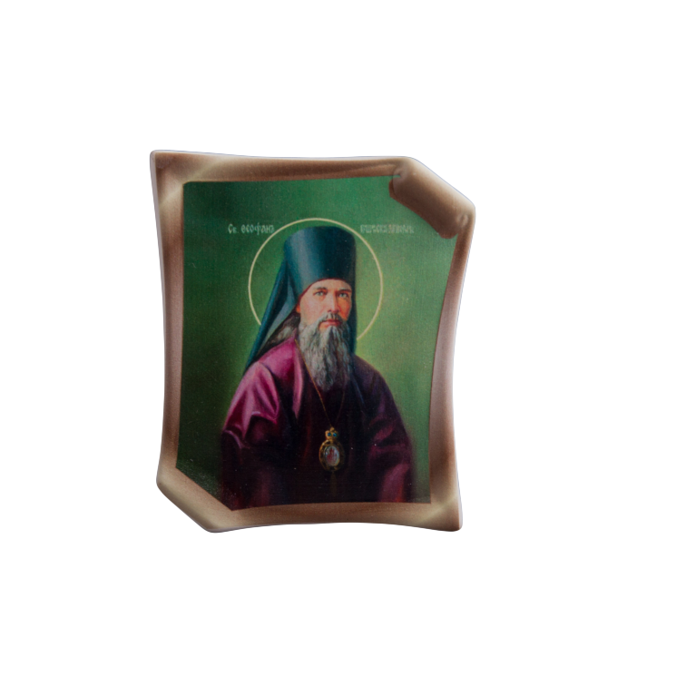 Икона на фарфоровом свитке (Св. Феофан Затворник Вышенский)