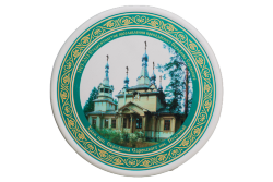 Медальон 30 см (бисквит, вид цветной,  Храм св. прп. Серафима Саровского, пос. Песочный)