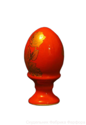 Сувенир "Яйцо пасхальное" малое монолит(1) (красн., золотая роза, отводка золотом)