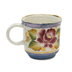 Чашка кофейная (бел., роспись люстр, цветы цв., отводка золотом)