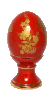 Сувенир "Яйцо пасхальное" среднее монолит (красн., золотые цветы+ХВ, отводка золотом)