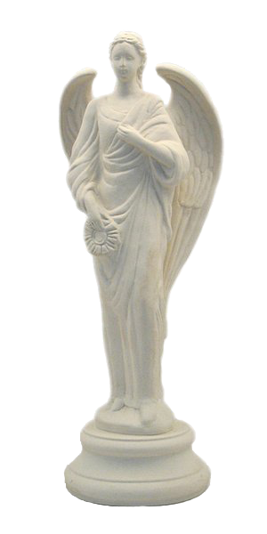 Сувенир "Ангел" скульптура с венком (бисквит)
