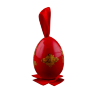 Сувенир "Яйцо пасхальное" среднее подвесное (красн., золотые цветы+ХВ, Крест)