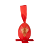 Сувенир "Яйцо пасхальное" среднее подвесное (красн., золотые цветы+ХВ, Крест)