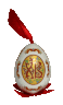 Сувенир "Яйцо пасхальное" большое подвесное (бел., Красный орнамент +Лик, ХВ)