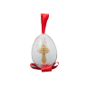 Сувенир "Яйцо пасхальное" большое подвесное (бел., красный орнамент, ХВ, крест, С Пасхой Христовой!)