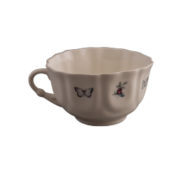 Чашка "Медальон" (бел., бабочка+алая роза)