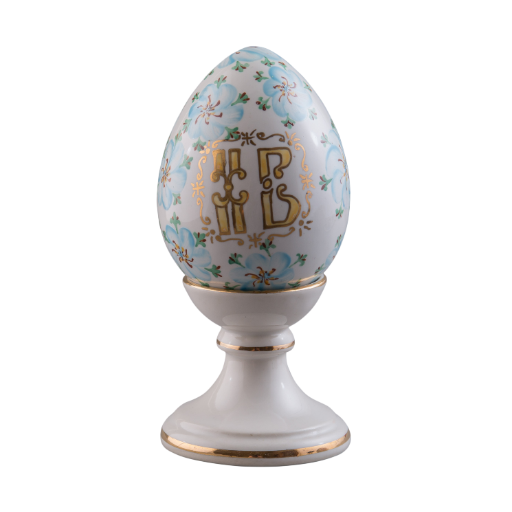 Яйцо пасхальное большое (бел., роспись краской, роспись золотом)