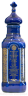 Сосуд "Святая вода" большой граненый (кобальт, зол.икона+надпись+орнамент, Покровский монастырь)