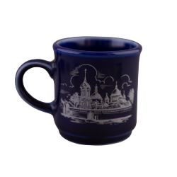 Чашка кофейная (кобальт, вид серебро, Покровский монастырь)