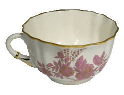 Чашка "Медальон" (бел., розовый василёк, отводка золотом)