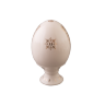 Яйцо пасхальное  большое "Новое" монолитное (бел., вид золотой+орнамент+Крест ХВ, Дивеево)