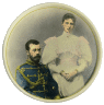 Медальон 15 см.  рельефный (бисквит, Николай II и А. Фёдоровна)