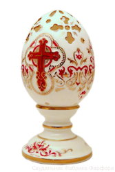 Сувенир "Яйцо пасхальное" резное с крестами (бел., роспись краской, отводка золотом)