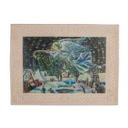 Картина с орнаментом (бисквит, вид цветной, "Рождество Христово")