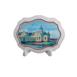 Панно с рельефом по краю (бисквит, Покрово-Тервенический монастырь)