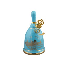 Колокольчик "Капелька" (бирюза, вид золотой, отводка золотом, Александро-Невская Лавра)