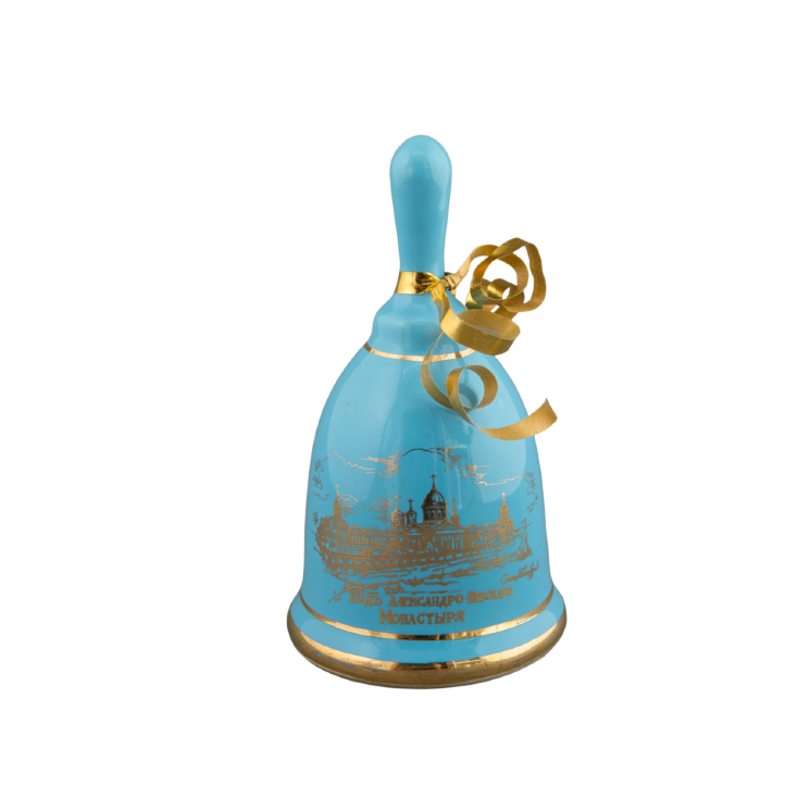 Колокольчик "Капелька" (бирюза, вид золотой, отводка золотом, Александро-Невская Лавра)