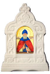 Киот рельефный (бисквит, икона, Св. прп. Серафим Вырицкий)