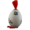 Яйцо пасхальное большое подвесное (бел., Розы, отводка золотом)