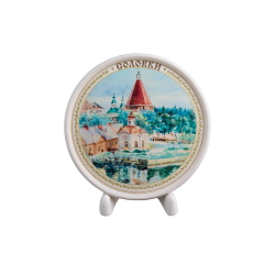 Медальон 10 см (бисквит, вид цветной, Соловецкий монастырь)