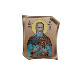 Икона на фарфоровом свитке (Св. Иоанн Кронштадтский)
