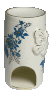 Аромалампа Цилиндр (бел., голубой василёк, отводка золотом)