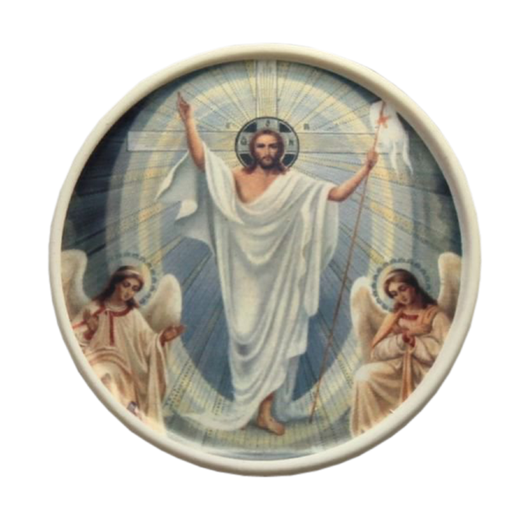Медальон 10 см (бисквит, икона, Воскресение Христово)
