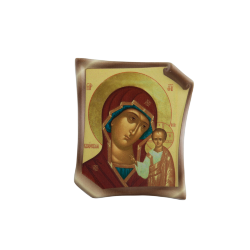 Икона на фарфоровом свитке (Казанская икона Божией Матери)