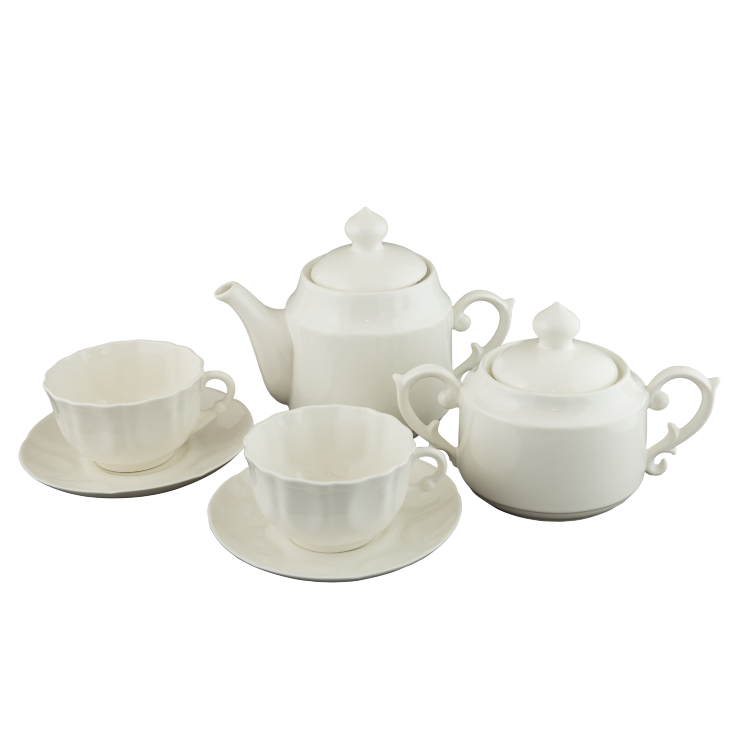 Чайный комплект (бел., чайник, сахарница, 2 чайные пары)