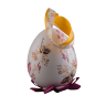 Яйцо пасхальное большое новое подвесное (бел., Пурпурная роза, крест)