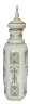Сосуд "Св.вода" плоский (бел., вид цветной + орнамент, отводка золотом, Александро-Свирский монастырь)