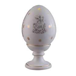 Яйцо пасхальное большое новое (бел., золотая икона, золотой орнамент, роспись и отводка золотом)