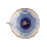 Чашка "Медальон" (бел., роспись кобальт.заливка, Миндаль + золотой василёк, отводка золото)