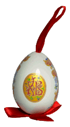Сувенир "Яйцо пасхальное" большое подвесное (бел., Красный орнамент, ХВ)