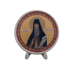 Икона на медальоне (бисквит, св. прп. Феодор Санаксарский)