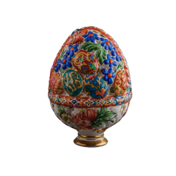 Сувенир "Яйцо в корзинке" большое (бел., роспись цветная, золото, ХВ)