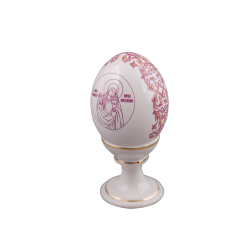 Яйцо пасхальное среднее монолитное (бел., икона+орнамент, отводка золотом, Св. Равноап. Мария Магдалина)