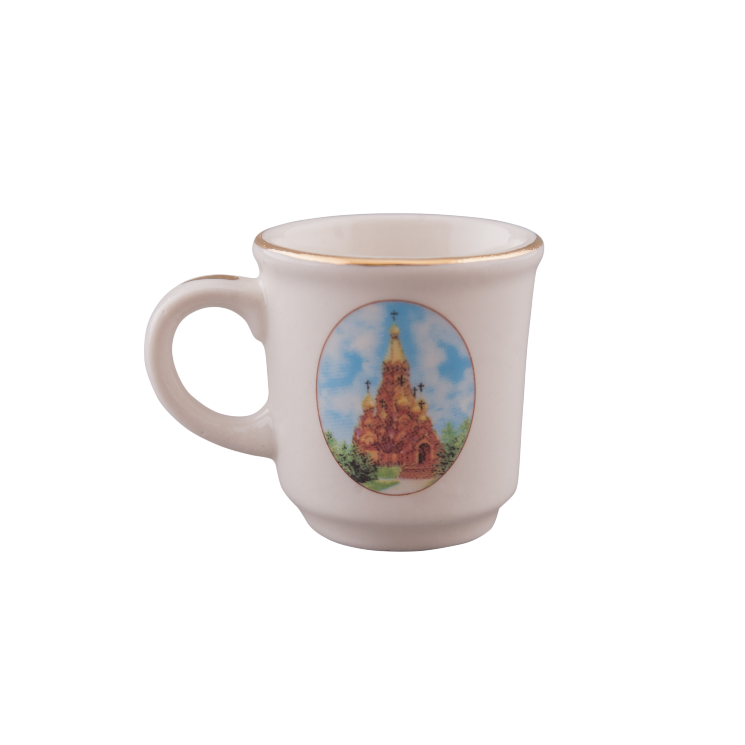Чашка Малыш (бел., вид цветной, отводка золотом, Крестовоздвиженский собор г. Лесосибирск)