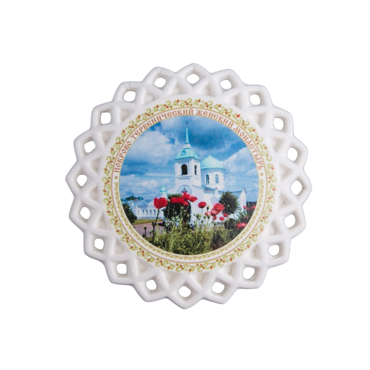 Снежинка (бисквит, вид цветной, Покрово-Тервенический монастырь)