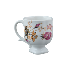 Чашка на ножке малая (бел., Пурпурная роза)