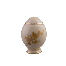 Шкатулка "Яйцо на ножке" (бел., золотой василек, отводка золотом)